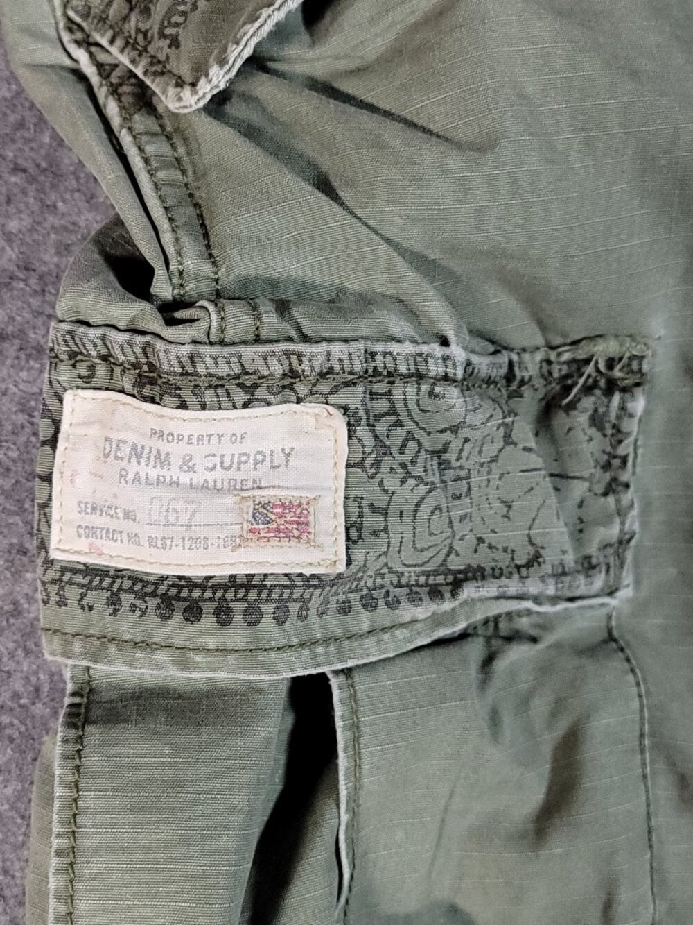 Y2K-style Denim & Supply Ralph Lauren WoodblockGraphic Cargo Shorts Mens Size36 - Picture 5 of 16